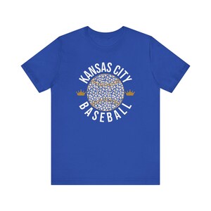 Baseballshirt Kansas City, T-shirt koningsblauwe jersey afbeelding 6