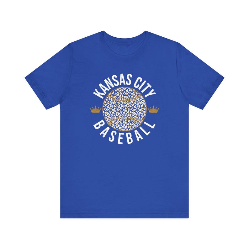 Baseballshirt Kansas City, T-shirt koningsblauwe jersey afbeelding 6