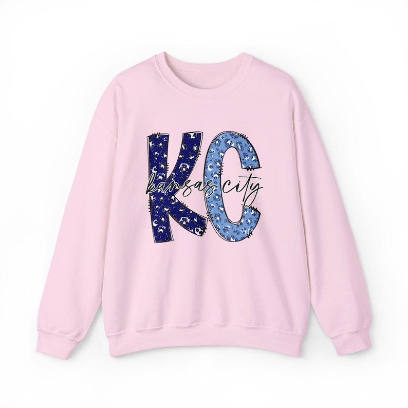 Kansas City Baseball KC Leopardmönstrad Crewneck-tröja | Kungsblå Kläder och Utrustning för Team Tailgate bild 9