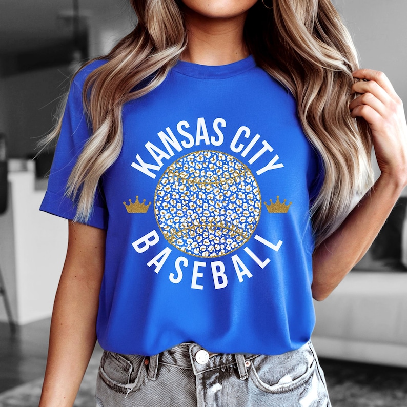 Baseballshirt Kansas City, T-shirt koningsblauwe jersey afbeelding 1