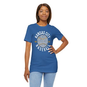 Baseballshirt Kansas City, T-shirt koningsblauwe jersey afbeelding 5