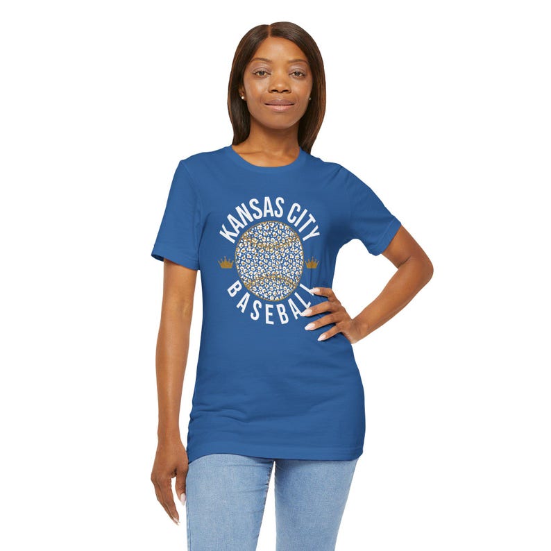 Baseballshirt Kansas City, T-shirt koningsblauwe jersey afbeelding 5