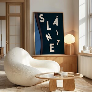 Sláinte Set of 2 Prints Guinness Art Cheers Drink Wall Art Blue Funny Bar Cart Decor Gifts for Irish Gifts For Him Retro Poster Ireland Art Printable Art Instant Download