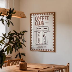 Arte de pared de club de café, póster de café retro, impresión de carrito de café, decoración de estación de café, arte para amantes del café, impresión de barra de café, arte, ambiente de café imagen 3