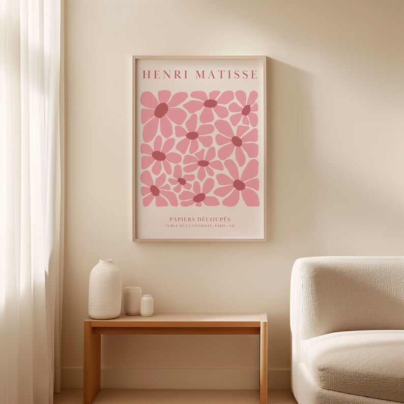 Pink Matisse Flower Poster Flower Market Wall Art Henri Matisse Print ...