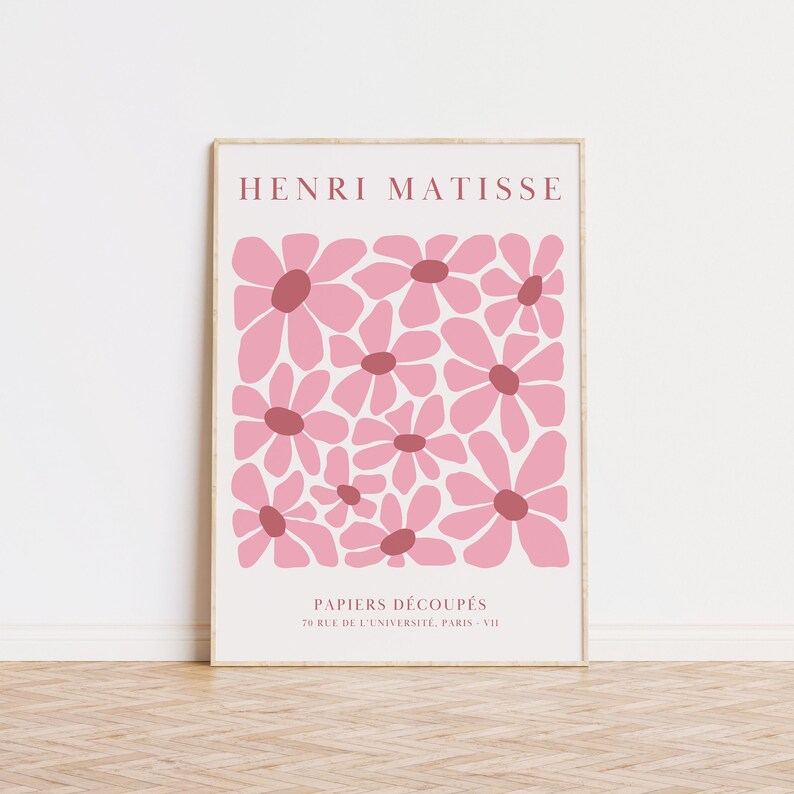 Pink Matisse Flower Poster Flower Market Wall Art Henri Matisse Print ...