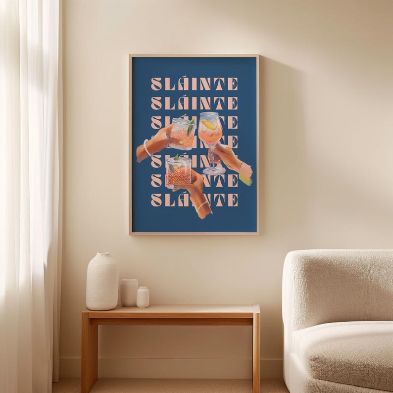 Irish Cheers Sláinte Bar Cart Decor Irish Saying Gifts for Expats ...