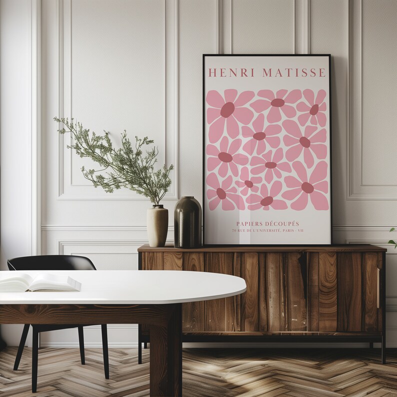 Pink Matisse Flower Poster Flower Market Wall Art Henri Matisse Print ...
