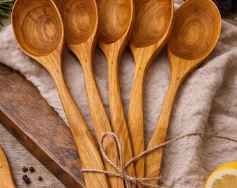 Handmade Wooden Spoon & Spatula Set – Natural Kitchen Utensils