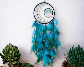 Tree of Life Native Dreamcatcher, Vintage Blue Feather Dreamcatcher, Boho Black Dreamcatcher, Modern Pink Dreamcatcher for Her, Rustic Decor