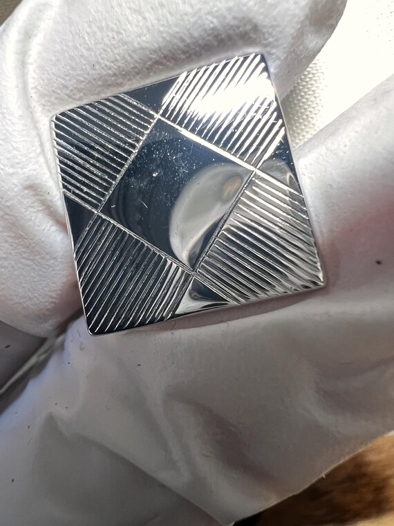 Square Silver Cufflinks - image 2