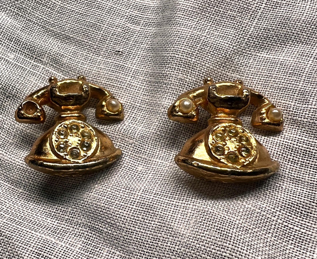Tele Pin Set Vintage Telephone Pins Set/2 - Etsy