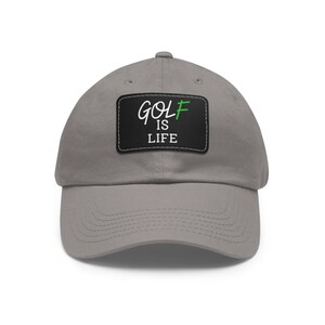 Golf is Life dad hat with rectangular leather patch Personalized trucker hat sport gift for him gift for dad-baseball hat with leather patch