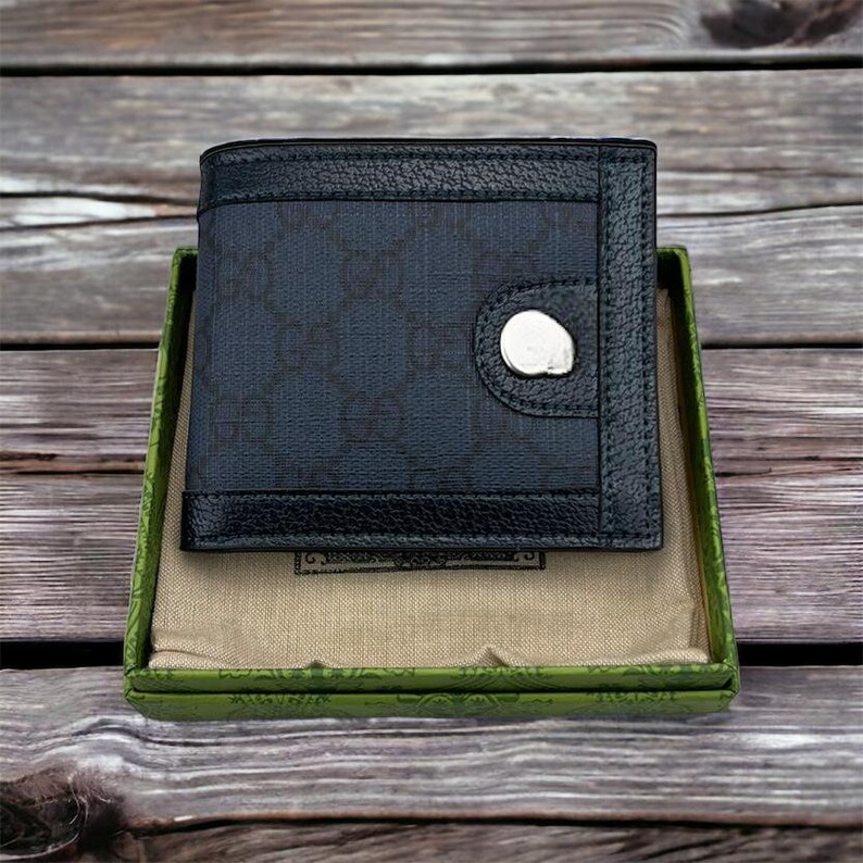 Genuine Leather Mens Wallet Slim Bifold Classic Designer Etsy