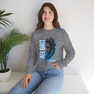 Sudadera unisex de cuello redondo All Grit Detroit Football Heavy Blend™