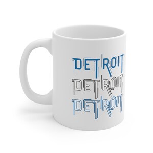 Detroit Coffee Cup, Detroit Coffee Mug, Detroit Michigan, Gift, Gift for him, Gift for her, Detroit Mug, Ceramic Mug 11oz