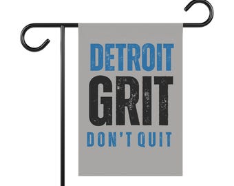 Detroit Grit Don't Quit Garden Banner, Michigan Home Decor Flag