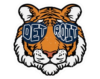 Detroit Baseball Fan Sticker, Sticker For Water Bottle, Detroit Baseball Sticker, Michigan Baseball, Kiss-Cut Stickers