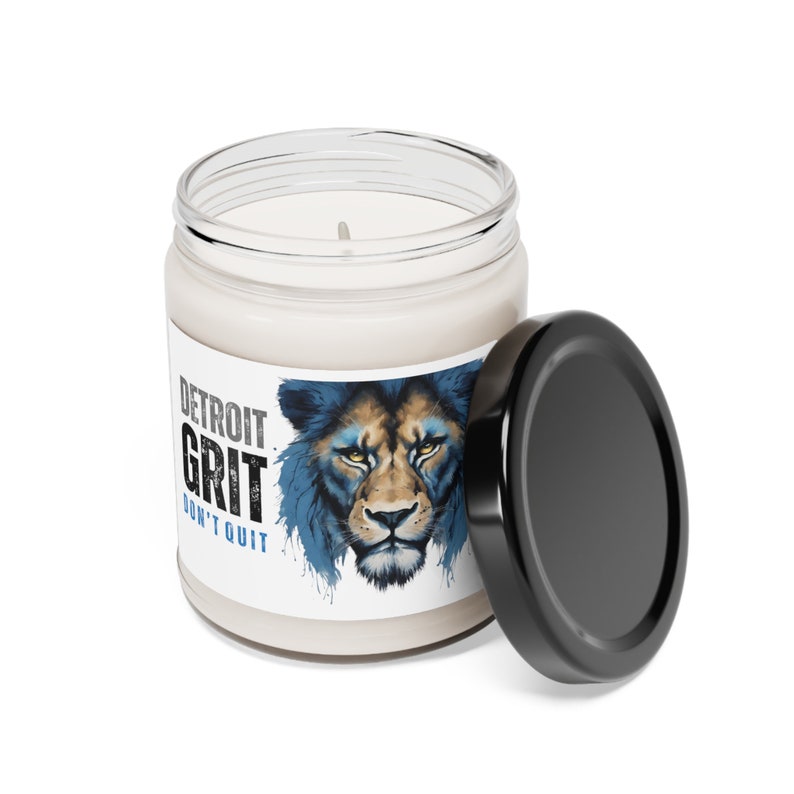 Detroit Grit Don't Quit, Detroit Football Candle, Scented Soy Candle