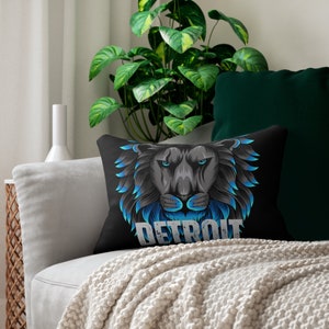Detroit Football Kissen, 20X14 Lendenkissen, Detroit Football Fan Geschenk, Lendenkissen aus gesponnenem Polyester