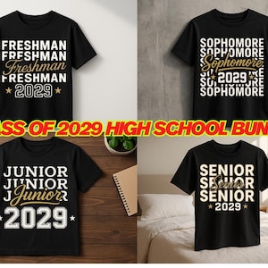 Class of 2029 High School PNG Bundle: Graduation Graphics (Digital Download)