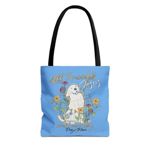 DOG MOM Church Tote Bible Verse Tote Bag, Christian Gifts for her Bible Bag, Religious Gifts, Reusable Cotton Tote for Church
