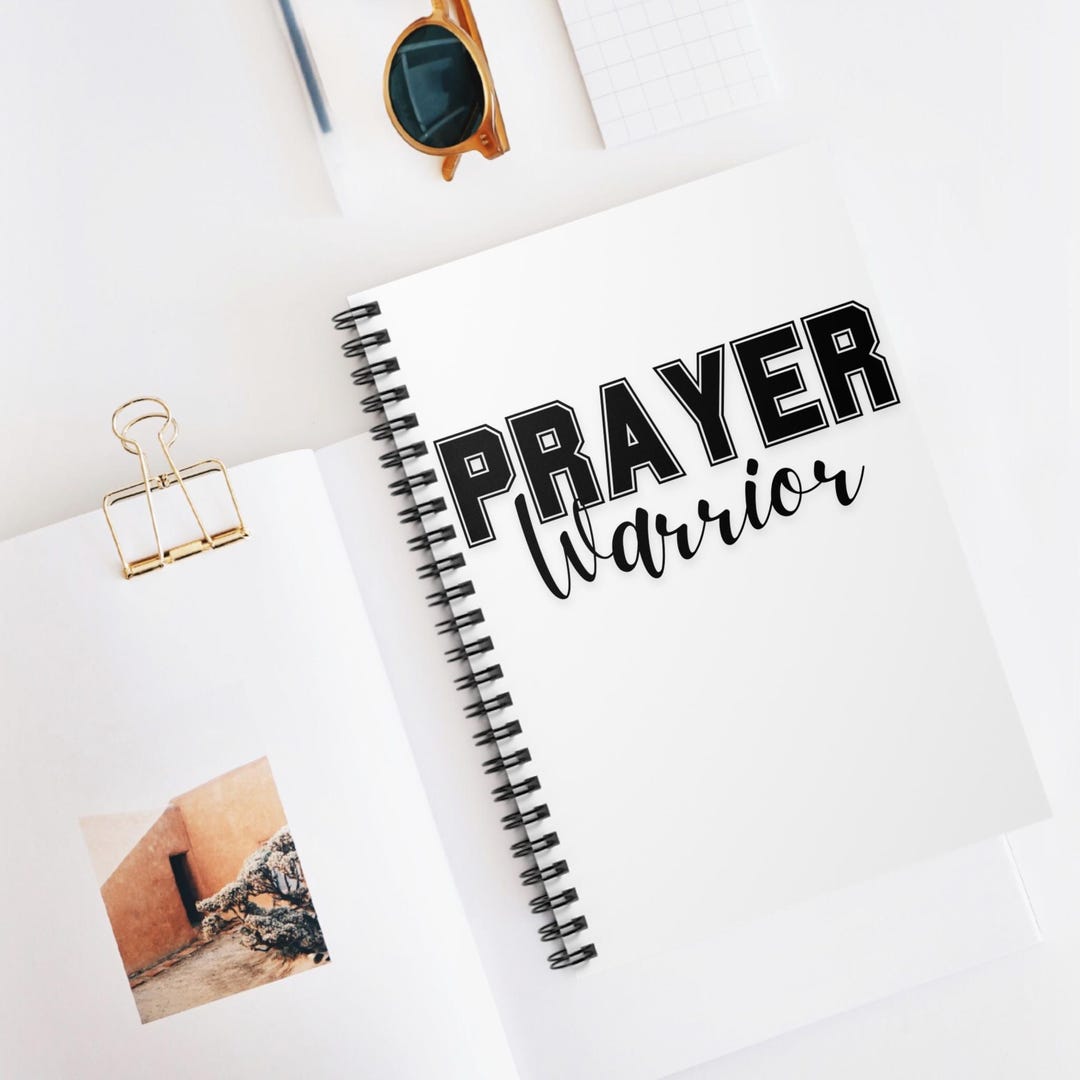 PRAYER WARRIOR White Spiral Notebook - Ruled Line Christian Sermon ...