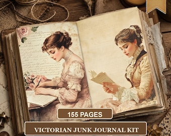 Vintage Victorian Junk Journal, Victorian Ephemera Kit, Antique Journal Pages, Vintage Printable, Shabby Chic Scrapbook Collage Paper