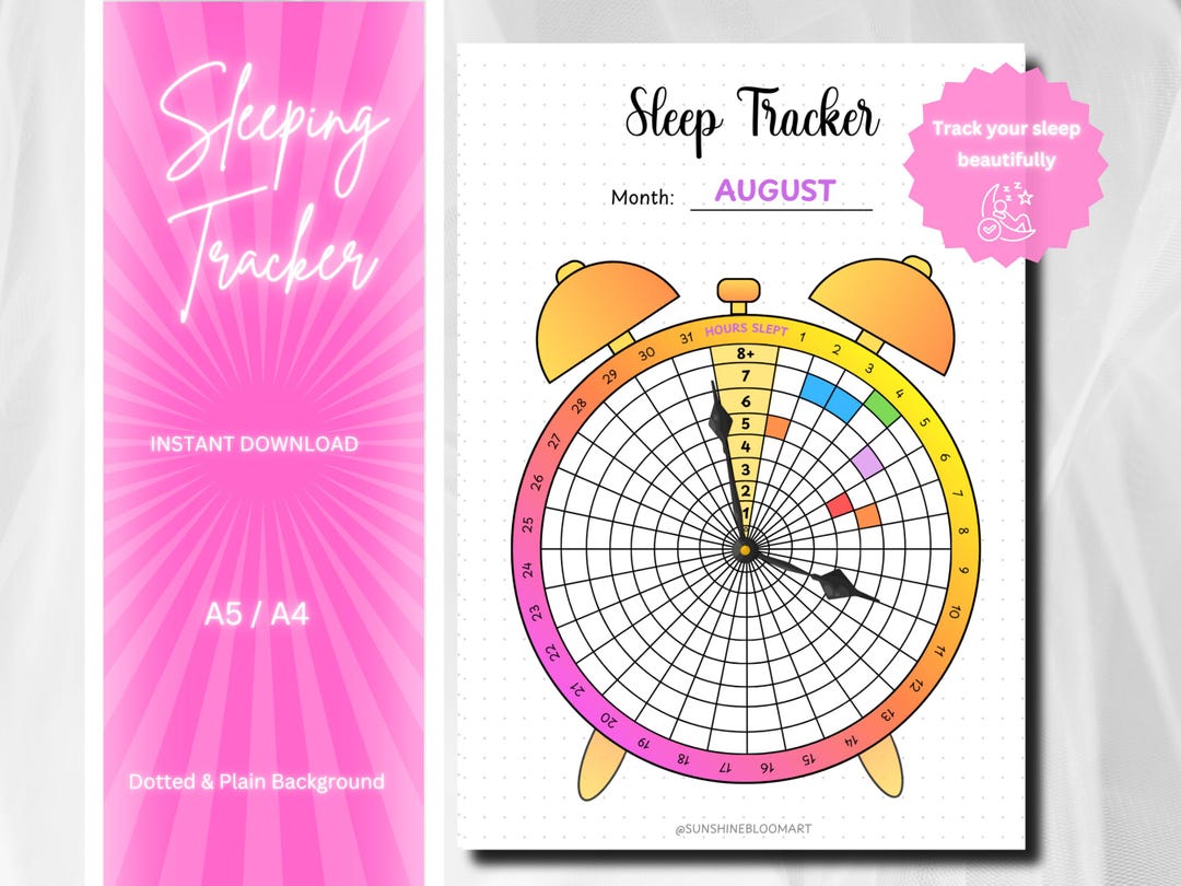 Sleep Tracker Printable | Circular Sleep Log | Monthly Sleep Chart ...