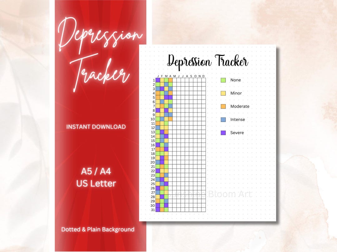 Depression Tracker – Depression Log - Health Tracker - Health Log ...