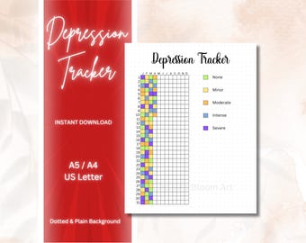Rastreador de depressão – Registro de depressão - Rastreador de saúde - Registro de saúde - Diário de depressão - Planejador de depressão - Rastreador de sintomas - Registro de sintomas