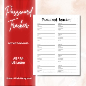 Password Tracker - Password Log - Password Organizer- Password List - Password Keeper - Password Book - Password Manager - Password Planner