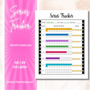 Series Tracker - TV Show Tracker - Episode Tracker - TV Series Journal -  Watchlist Planner - Binge-Watching Log - Television Series Tracker