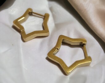 Gold Star Earrings, Dainty Star Studs for Women