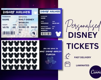 Personalised Disney Tickets | Custom Made Tickets | Disney Tickets | Tickets | Passes | Disney | Surprise Disney Tickets