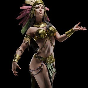 Aztec Godess High Quality STL File Ready To Print Printer Model Gift Movie Anime 3D Model Game Custom Action Comic Figure
