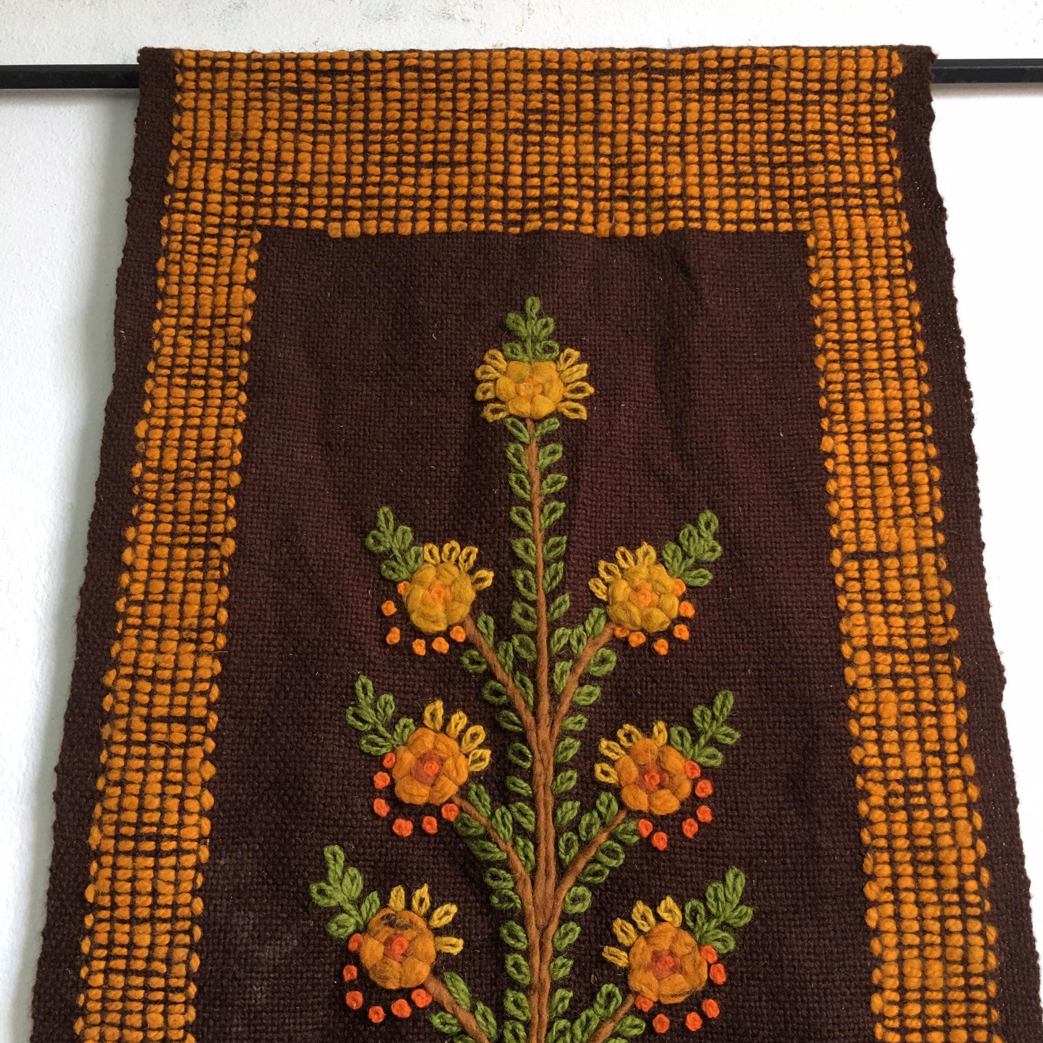 Vintage Polish Kilim , Wall Rug, Folk Art Wall Tapestry, Handmade ...