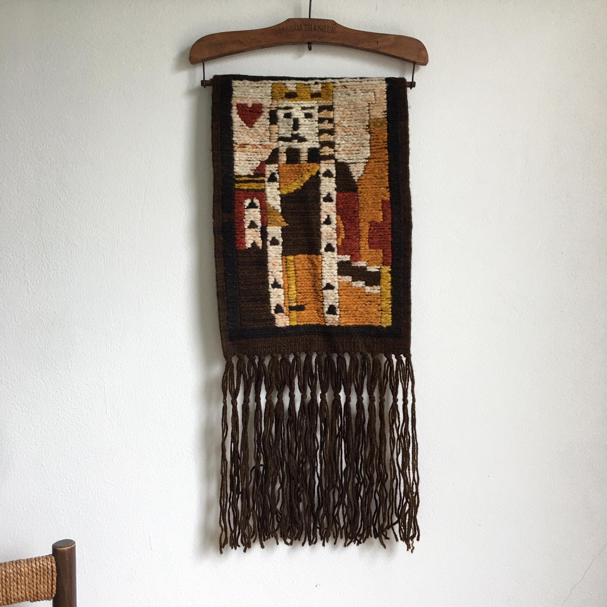 Vintage Polish Kilim , Wall Rug, Folk Art Wall Tapestry, Handmade ...