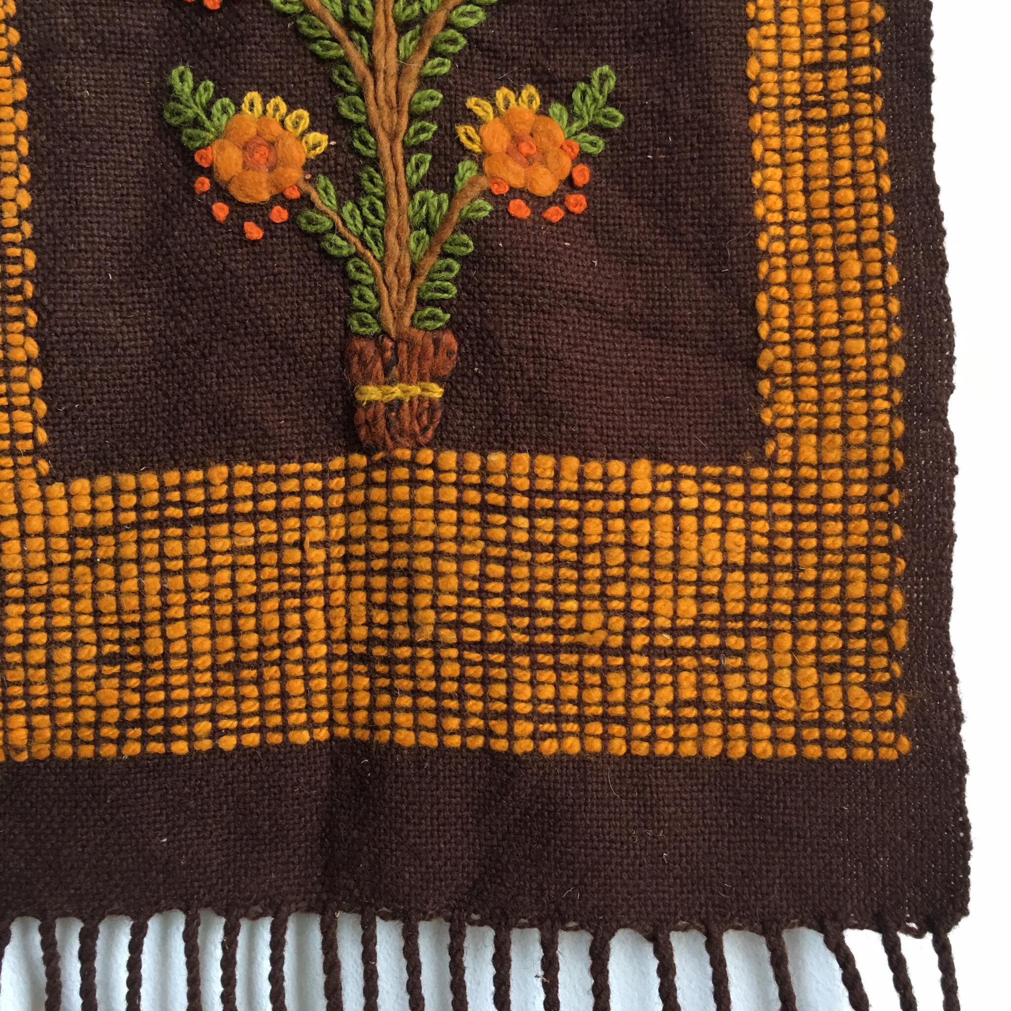 Vintage Polish Kilim , Wall Rug, Folk Art Wall Tapestry, Handmade ...