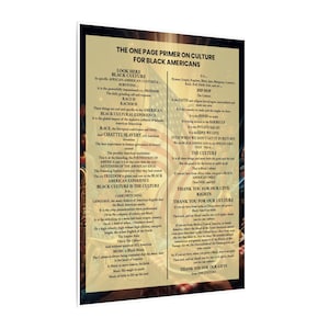 One Page Primer on Black Culture Print | African American History Wall Art | Black Consciousness Poster | Afrocentric Gift | Black Owned image 11