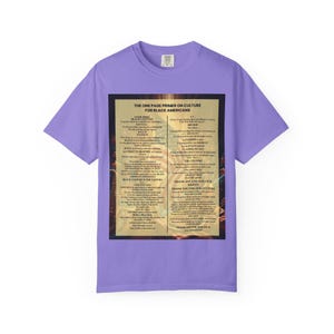 Black Culture Garment Dyed T-Shirt | One Page Primer for Black Americans | Afrocentric Unisex Tee | Melanin Apparel | Black History Shirt image 10