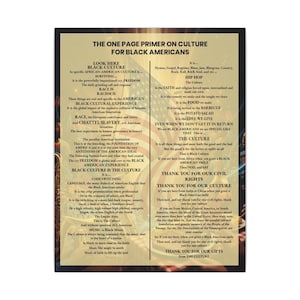 One Page Primer on Black Culture Print | African American History Wall Art | Black Consciousness Poster | Afrocentric Gift | Black Owned image 2