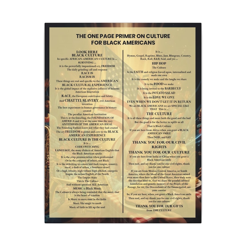 One Page Primer on Black Culture Print | African American History Wall Art | Black Consciousness Poster | Afrocentric Gift | Black Owned image 2
