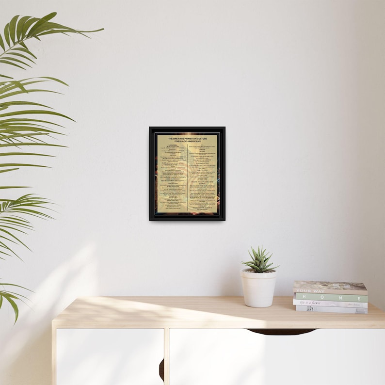 Framed Black Culture Print | One Page Primer for Black Americans | African American Wall Art Gift | Afrocentric Home Decor | Black History image 4