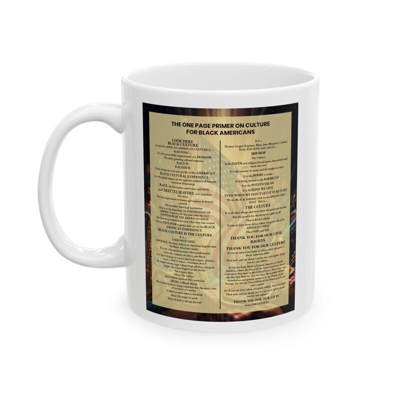 Black Culture Coffee Mug | One Page Primer for Black Americans | Afrocentric Gift Idea | Melanin Mug | Black History Cup | Black Owned image 4