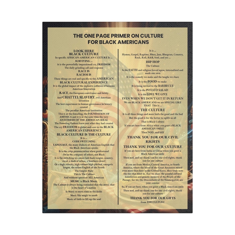 Black Culture Poem Satin Canvas Print | Afrocentric Wall Art | African American Poetry Art | Black History Canvas | Melanin Home Decor Gift image 2