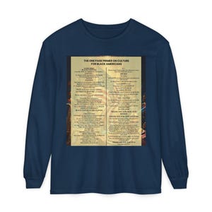 Black Culture Long Sleeve Shirt | One Page Primer for Black Americans | Afrocentric Graphic Tee | Black History Apparel image 6