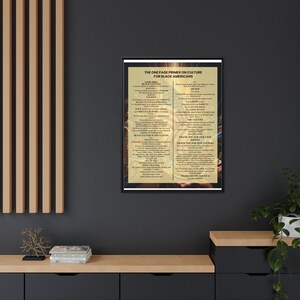 Framed Black Culture Print | One Page Primer for Black Americans | African American Wall Art Gift | Afrocentric Home Decor | Black History image 12