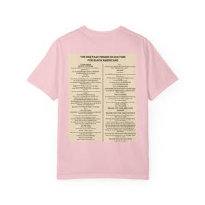 Black Culture Garment Dyed T-Shirt | One Page Primer for Black Americans | Afrocentric Unisex Tee | Melanin Apparel | Black History Shirt image 13
