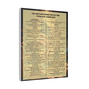 Black Culture Poem Satin Canvas Print | Afrocentric Wall Art | African American Poetry Art | Black History Canvas | Melanin Home Decor Gift image 10